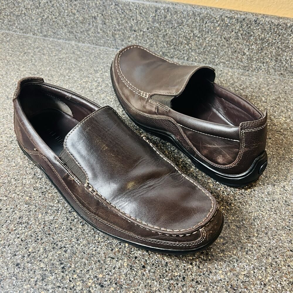 Cole Haan Mens Sz 11M Loafer Brown Classic Leather Slip On Comfort Driving Shoes